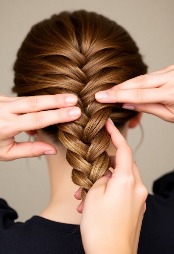 adding hair to braid