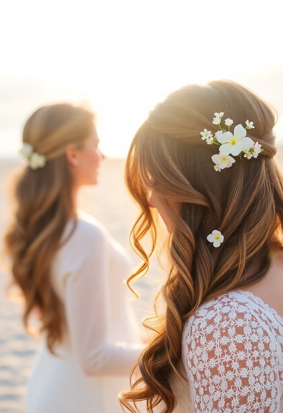 beachy waves with florals