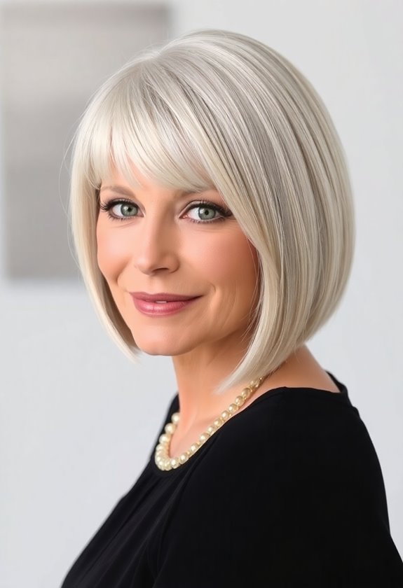 blunt bob with fringe