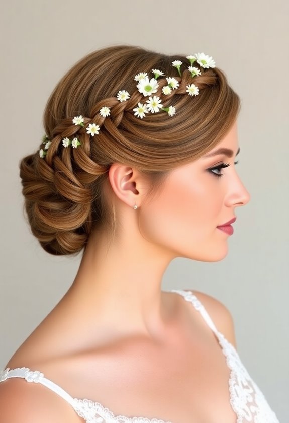 bohemian crown braid updo