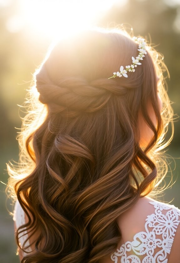 boho half up hairstyles enhanced