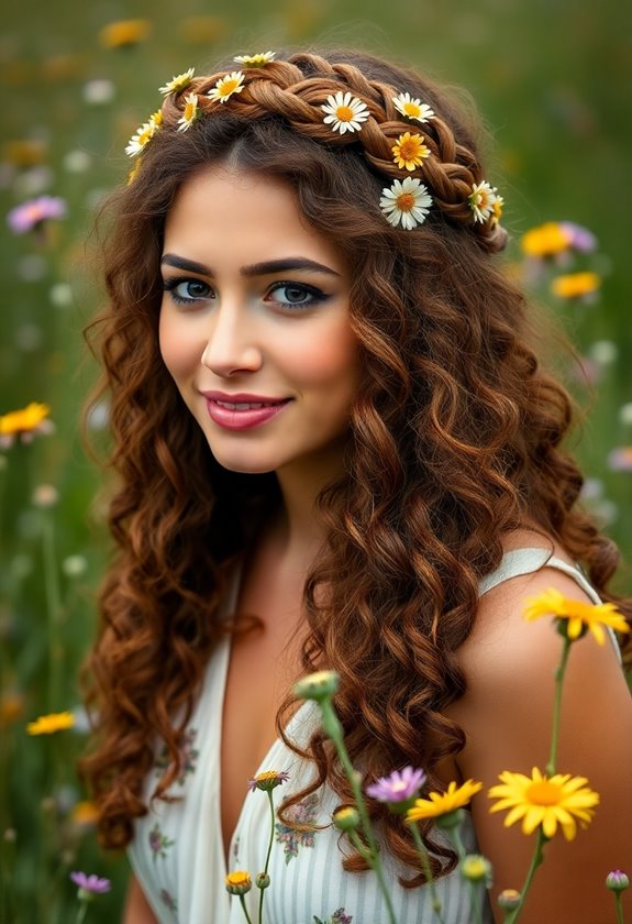 braided crown boho hairstyle