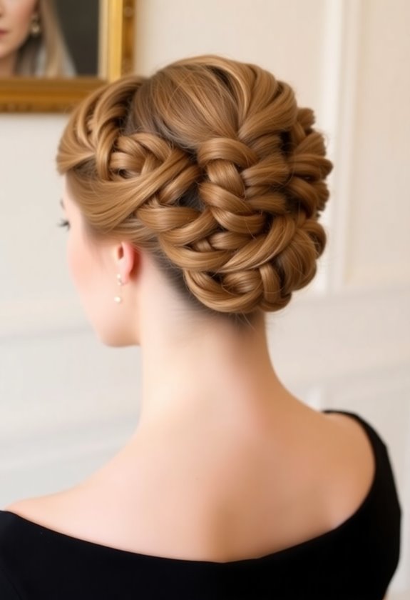 braided crown bun elegance