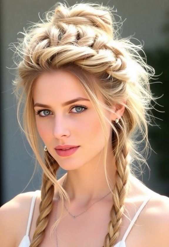 braided crown with bun