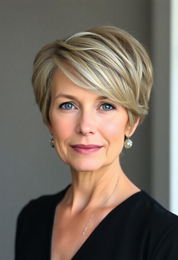 chic low maintenance pixie cut