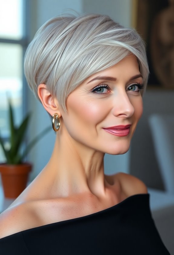 chic sleek pixie hairstyle