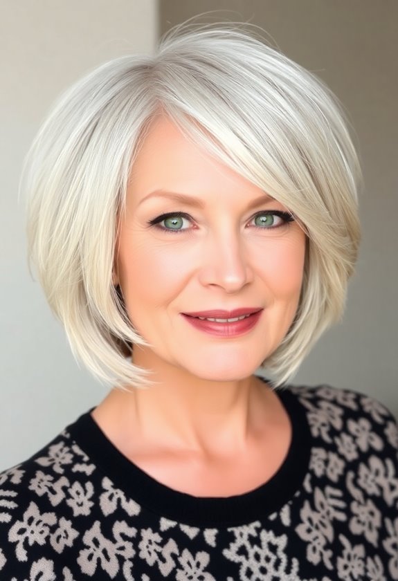 chin length feathered bob hairstyle