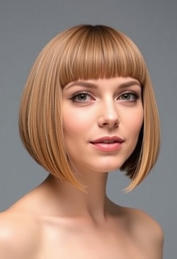 classic blunt fringe transformation