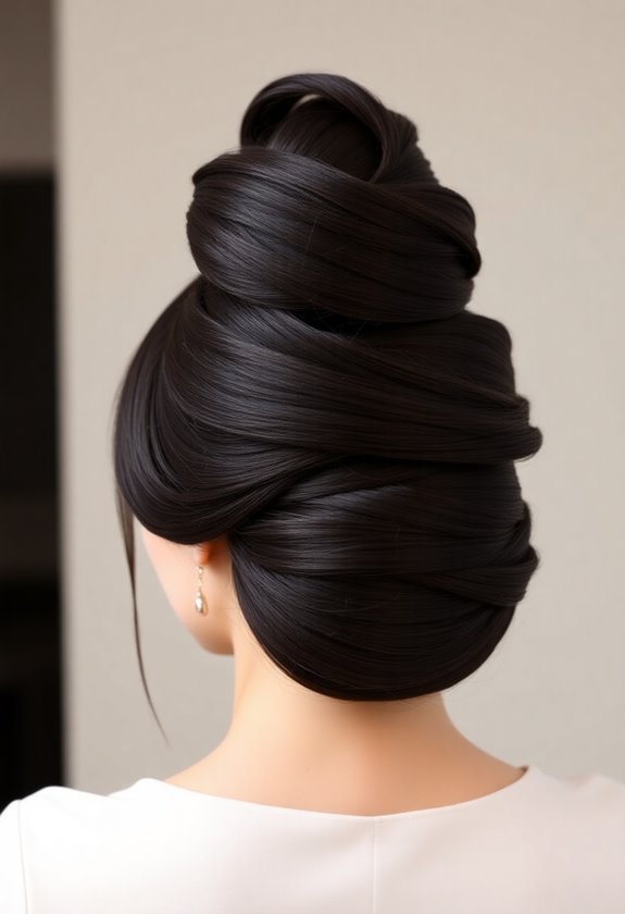 classic high bun technique