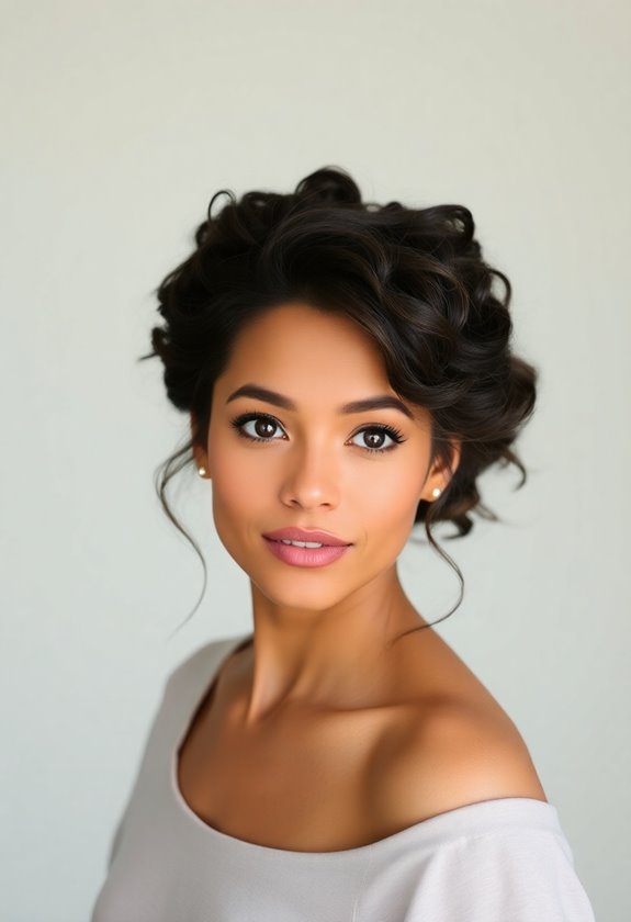 curly hair elegant updos