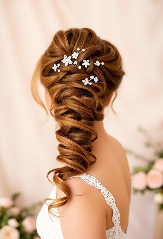 curly ponytail wedding style