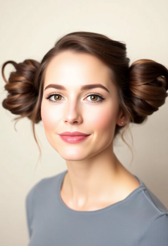 double bun hairstyle technique