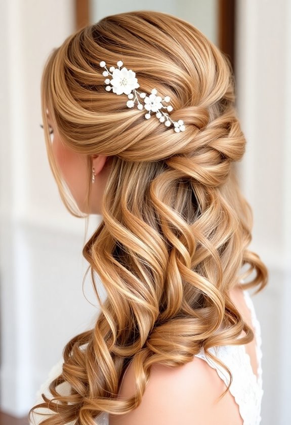 effortless boho wedding hairstyle