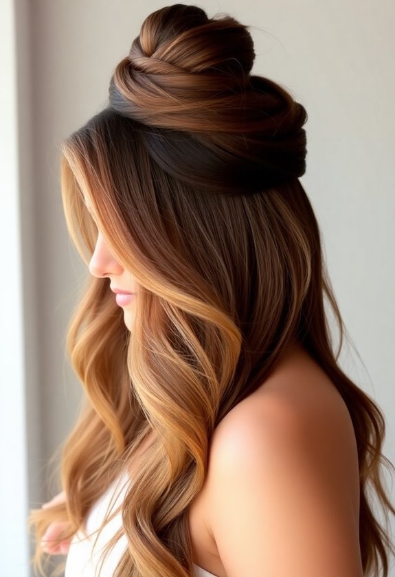effortless half up top knot