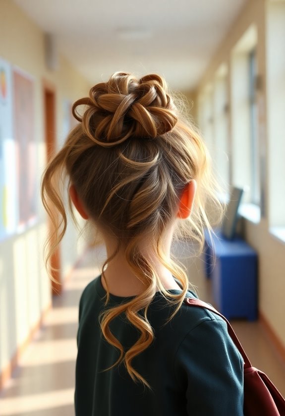 effortless messy bun curls