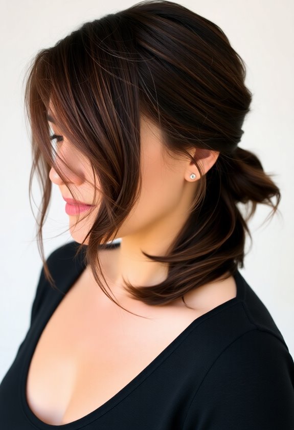 effortless textured low ponytail