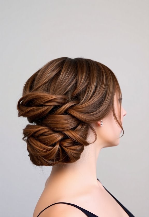 elegant low twisted bun