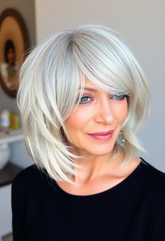 elegant silver bob transformation
