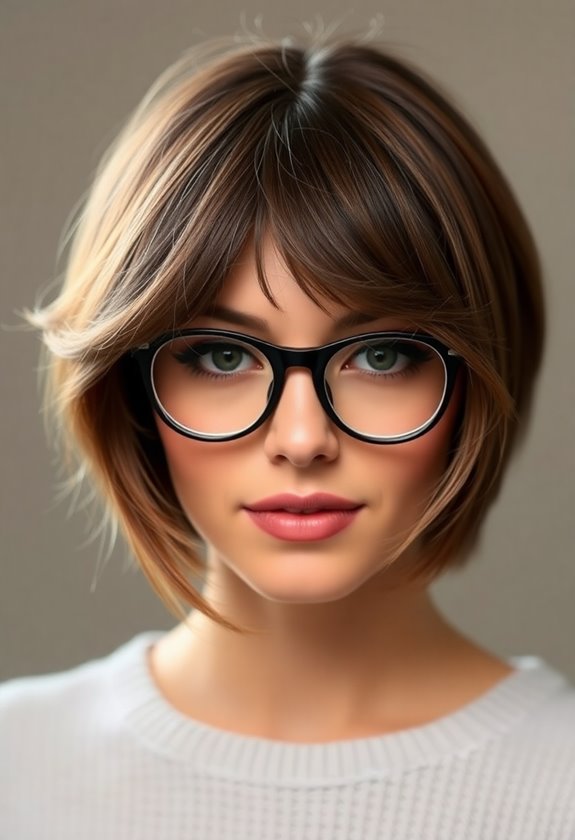 feathered side swept bangs technique