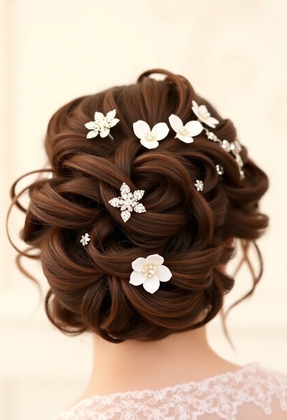 glamorous curly chignon accessories