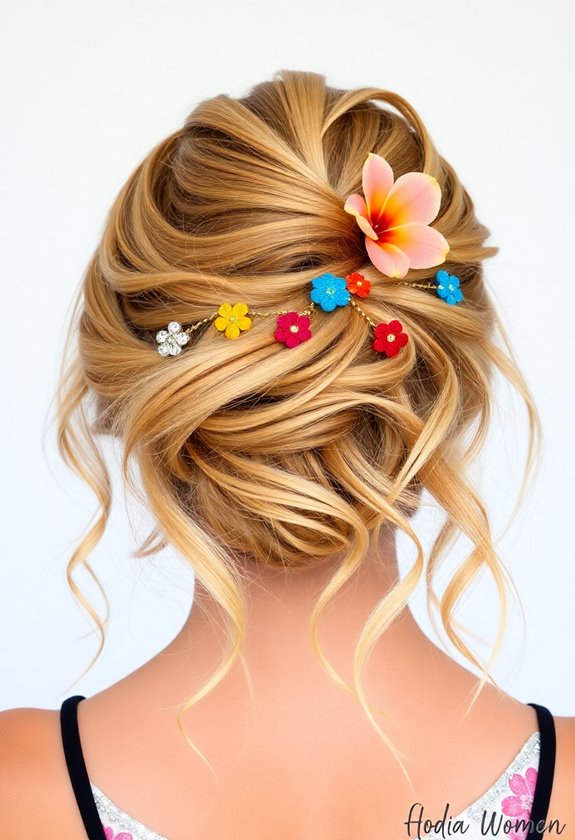 half up bun with waves