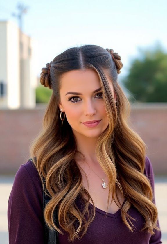 half up space buns tutorial