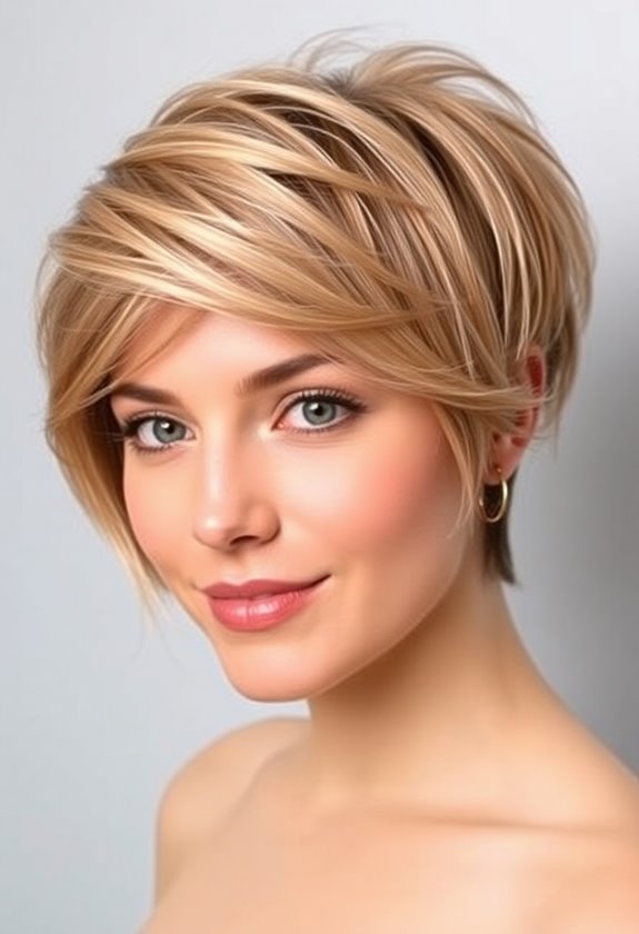 long pixie face framing layers