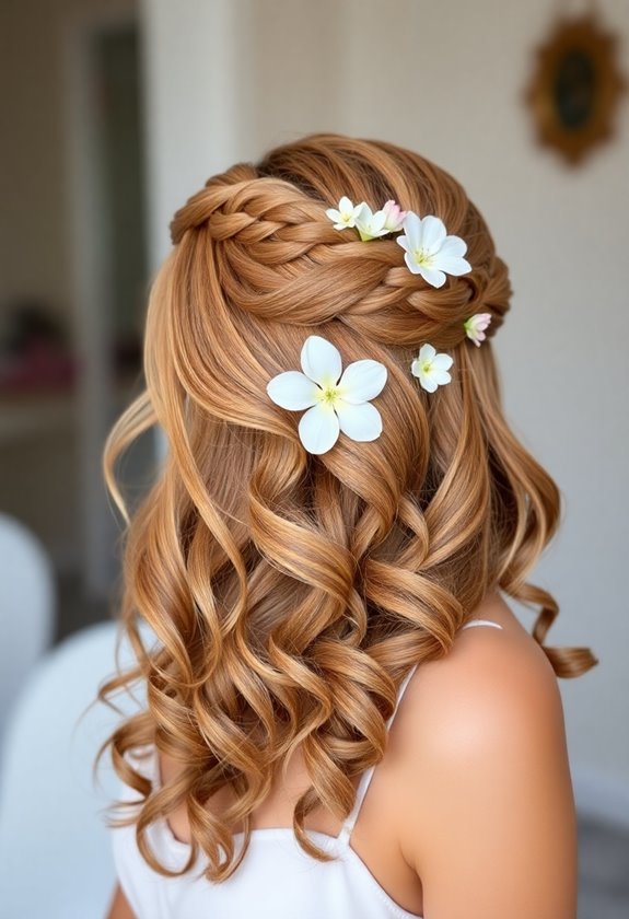 loose braided half up style