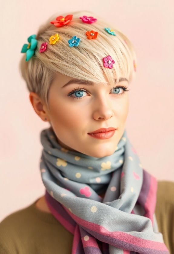 pixie cut accessory ideas