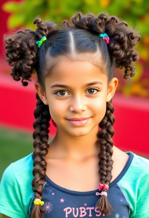 playful curly pigtails style