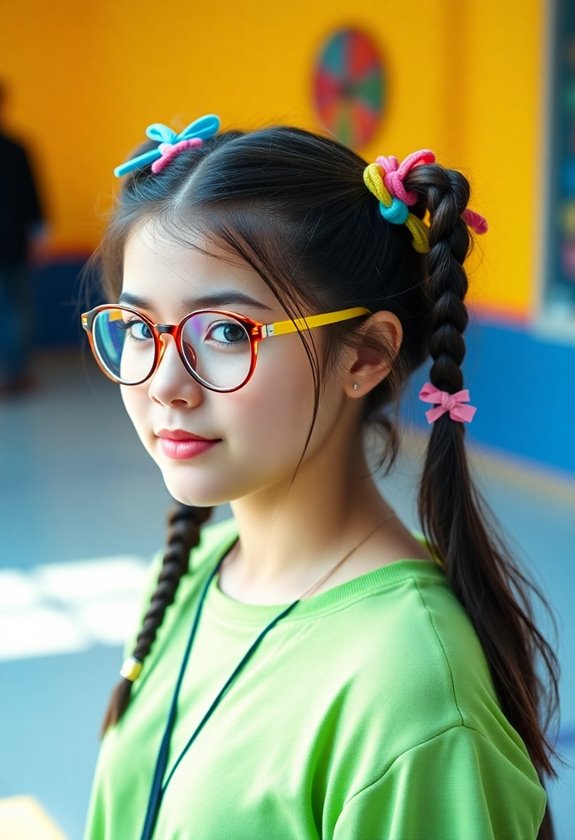 playful pigtails with accessories