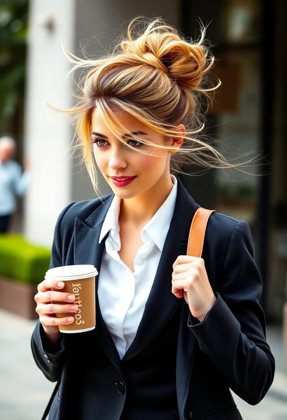 quick and stylish messy bun