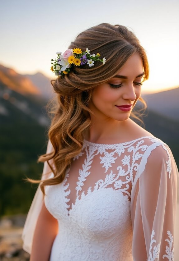 romantic half up hairstyle elegance