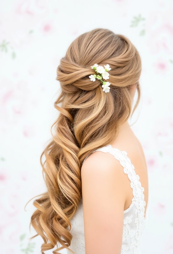 romantic half up hairstyle elegance