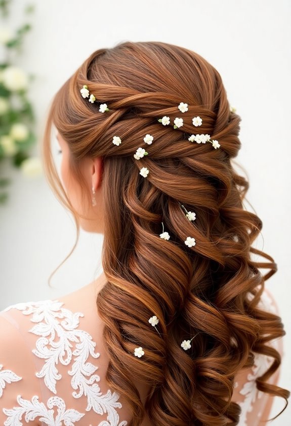 romantic twisted crown curls
