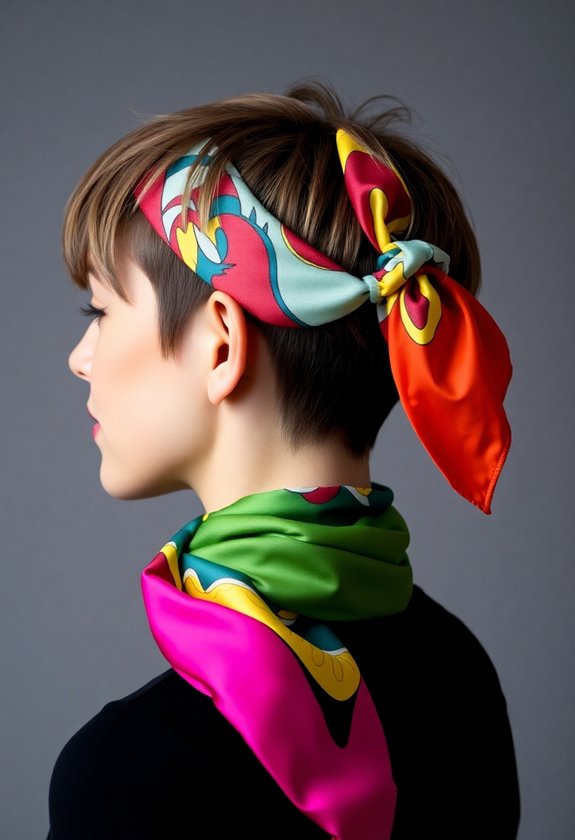 scarves enhance pixie cut styling