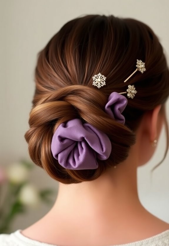 secure bun with accessories