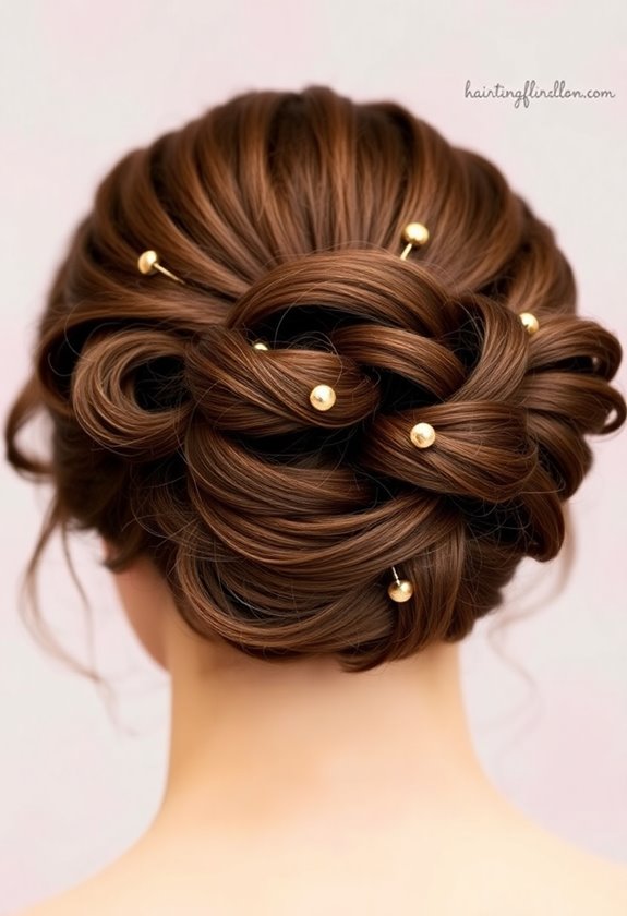 secure chignon with hairpins