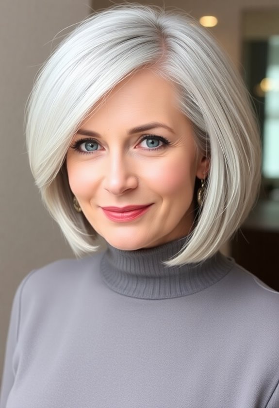 side swept bob for volume