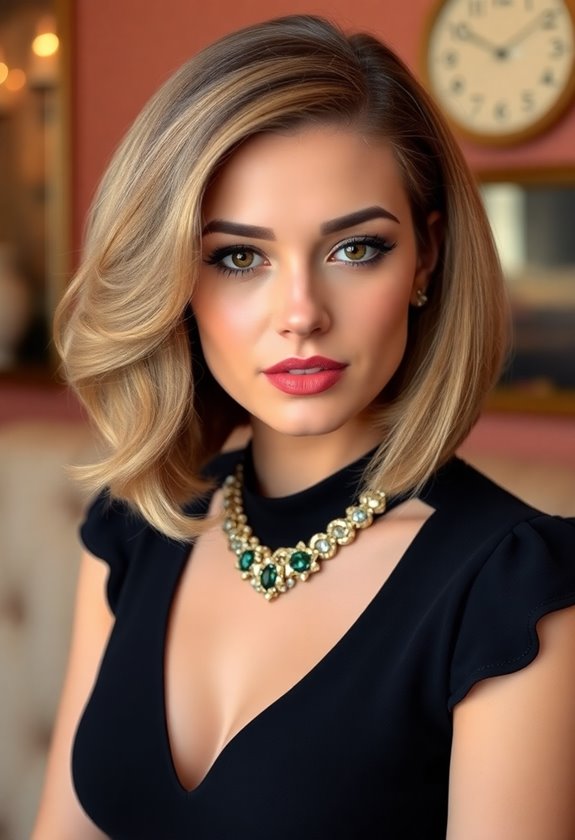 sleek chin length vintage style