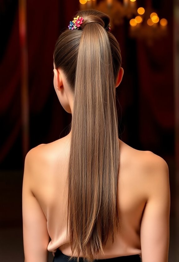 sleek high ponytail hairstyle