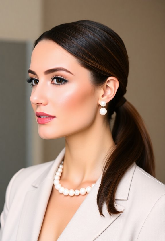 sleek low ponytail elegance