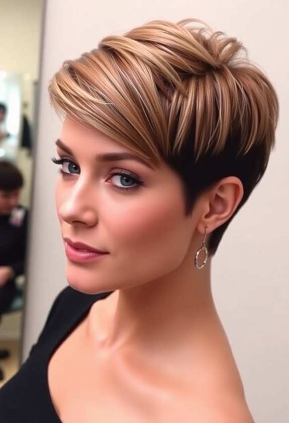 sleek pixie cut styling
