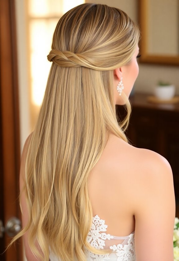 sleek polished bridal hairstyle