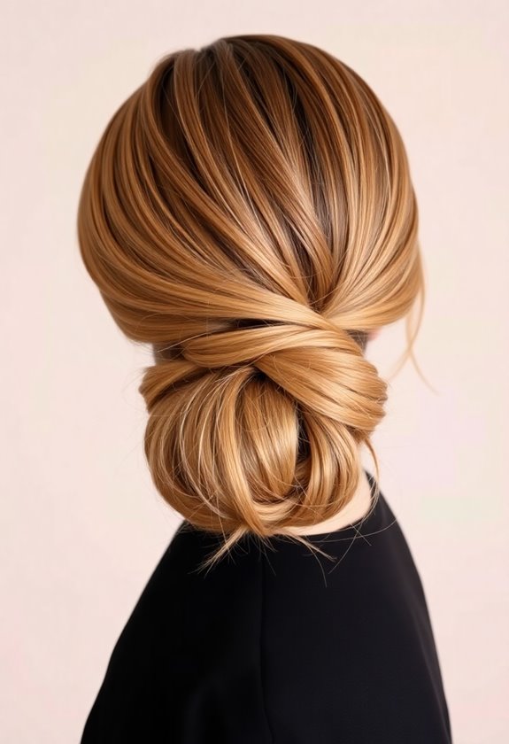 sleek polished low bun