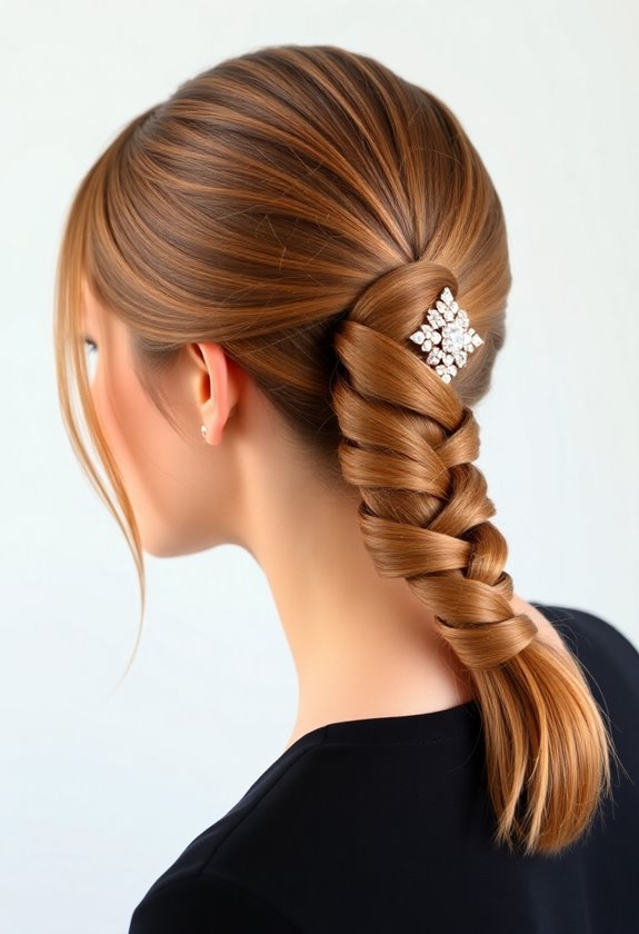 sleek ponytail with twist