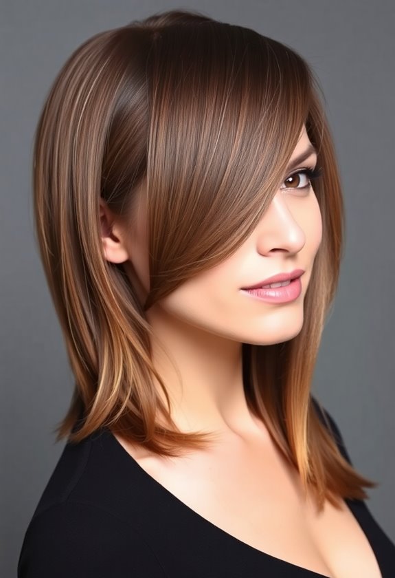 sleek side part elegance
