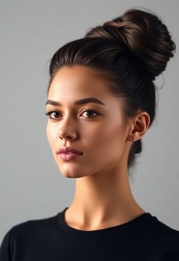 sleek voluminous messy bun