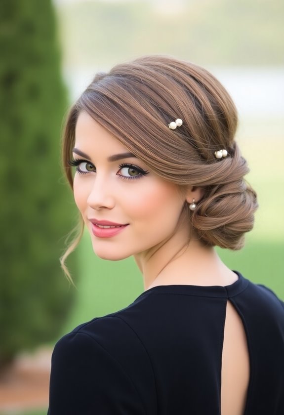 sophisticated elegant low bun