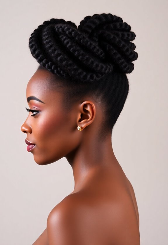 sophisticated twisted crown updo